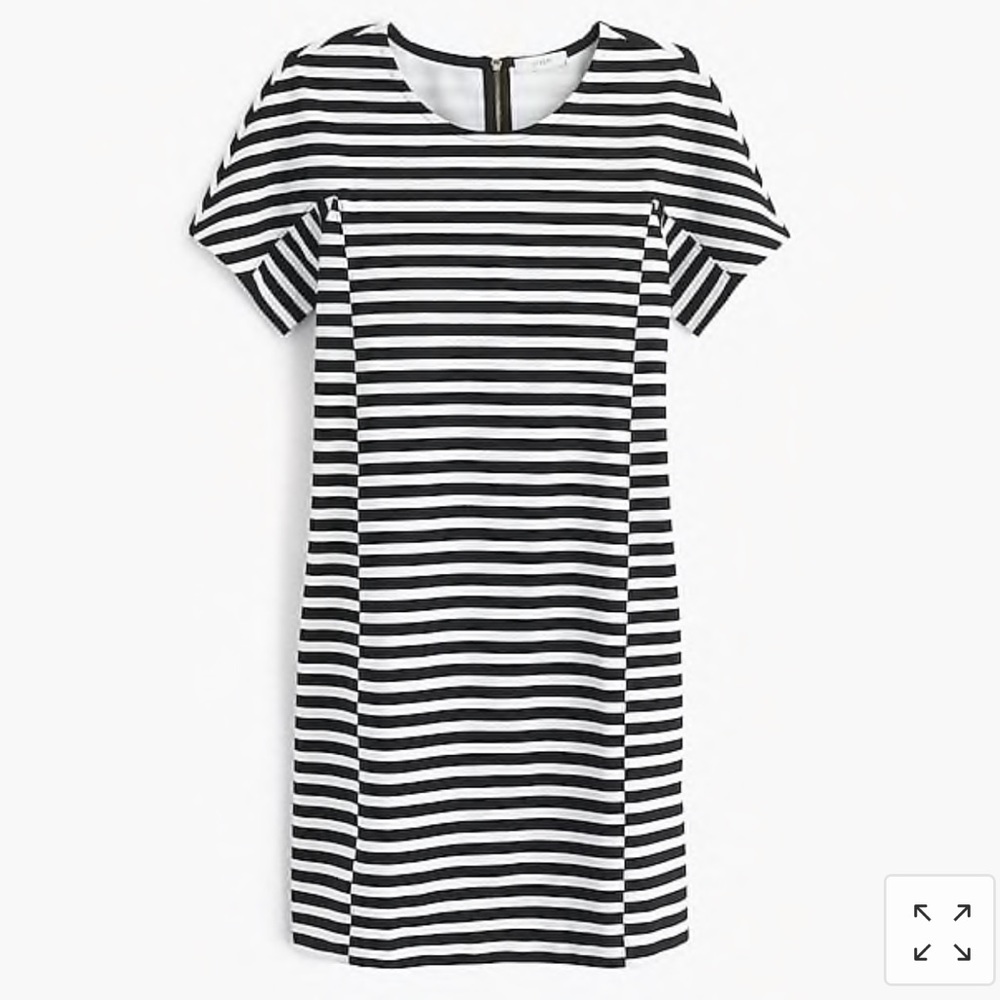 J. Crew Black and White Striped T Shirt Dress